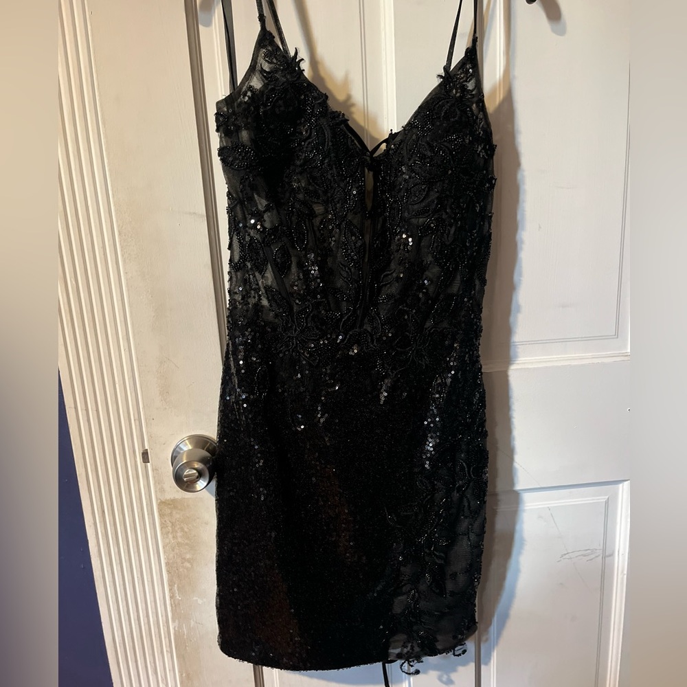 Jovani sparkle black event dress